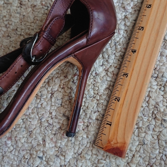 Manolo Blahnik ningia rich Brown Studded Strappy Pump sandals size 37 - Picture 12 of 15